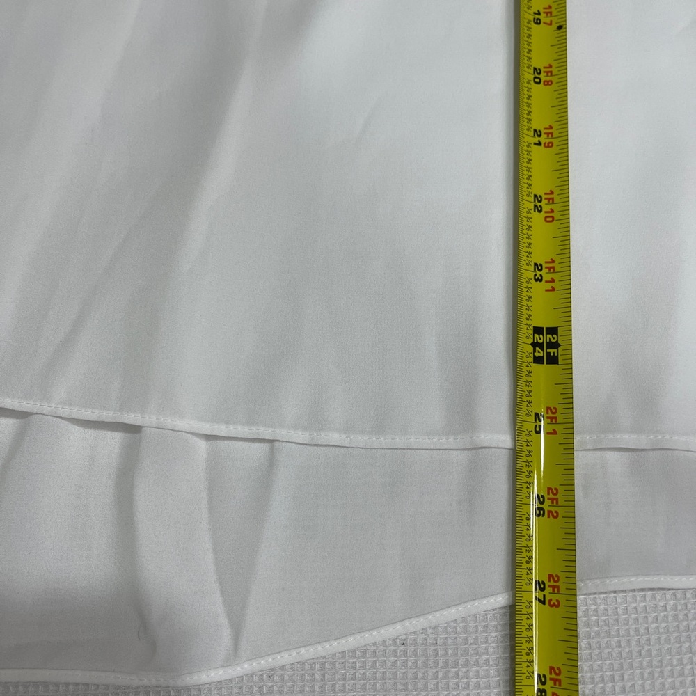 Everleigh women’s hi-low top sleeveless white pleated  jewel neck pullover Sz S - Picture 5 of 8
